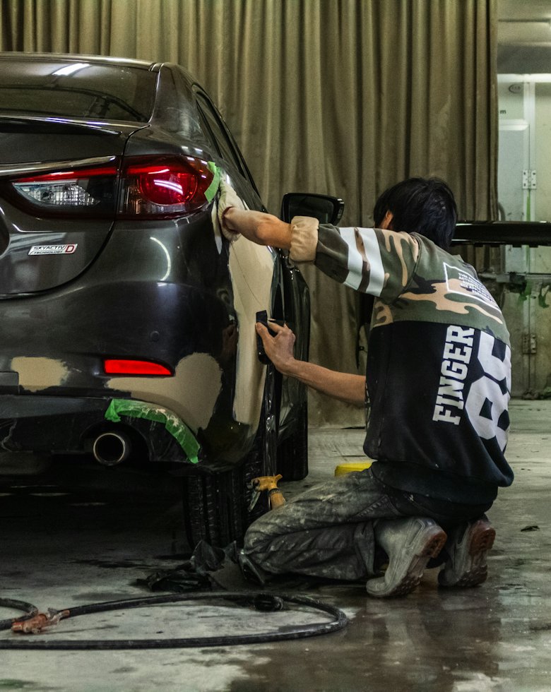 Panel work underway on the workshop floor