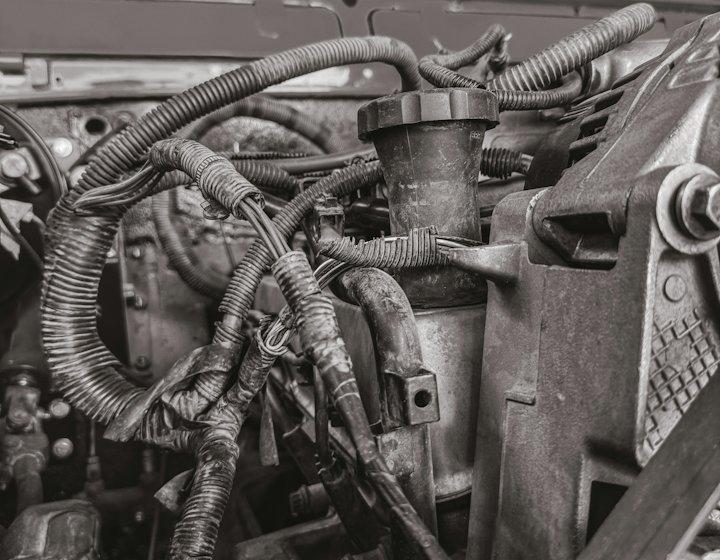 Vehicle wiring loom under inspection